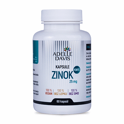 Adelle Davis zinok forte (glukonát zinečnatý) 25 mg, 60 kapslí