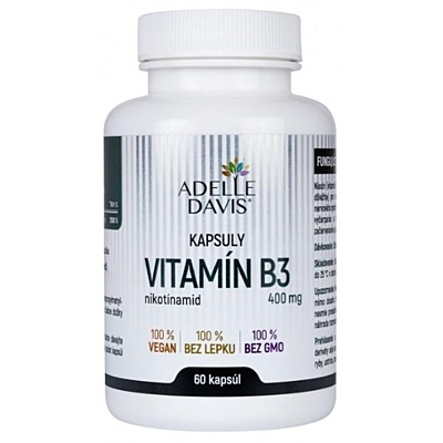 Adelle Davis Vitamin B3 - nikotinamid, 400 mg, 60 kapslí