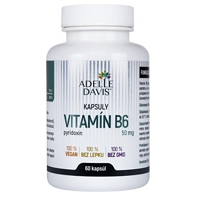 Adelle Davis Vitamin B6 (pyridoxin), 50 mg, 60 kapslí