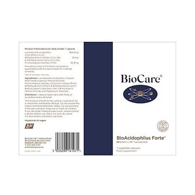 BioCare BioAcidophilus Forte probiotika LAB4, 7 kapslí 2