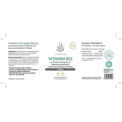 Vitamin B12, 1000 µg (metyl+adenosylkobalamin) - sublingvální, 60 tablet 2