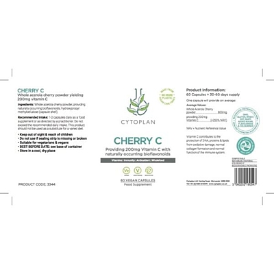 Cytoplan Cherry C – přírodní vitamin C (Acerola prášek) 60 kapslí 2