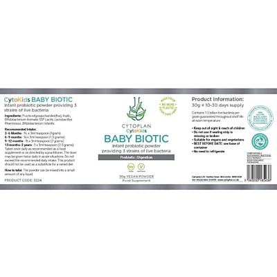Cytoplan Baby Biotic probiotika v prášku pro kojence a miminka, 30 g 2