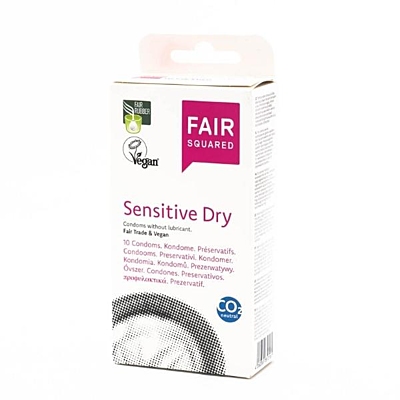 FAIR SQUARED Sensitive Dry veganské kondomy bez chemie, 10 ks