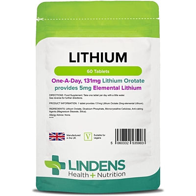 LINDENS Health+Nutrition Litium 5mg, 60 tablet