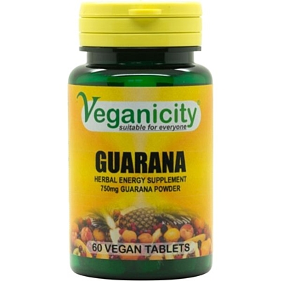 Veganicity Guarana 750 mg, 60 vegan tablet