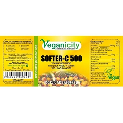 Veganicity Softer Vitamin C nekyselý 500 mg, 60 tablet 2