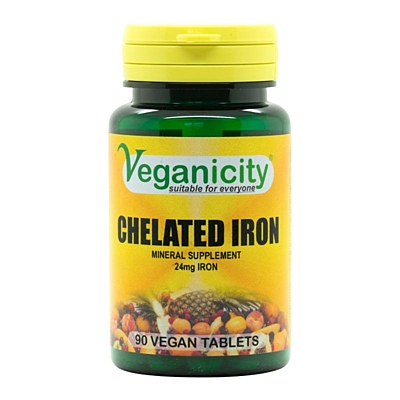 Veganicity Iron - chelát železa 24mg, 90 vegan tablet
