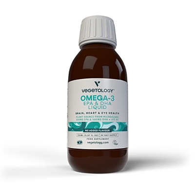 Vegetology Opti-3, Omega-3 EPA a DHA s vitaminem D3, tekuté 150 ml, bez příchutě