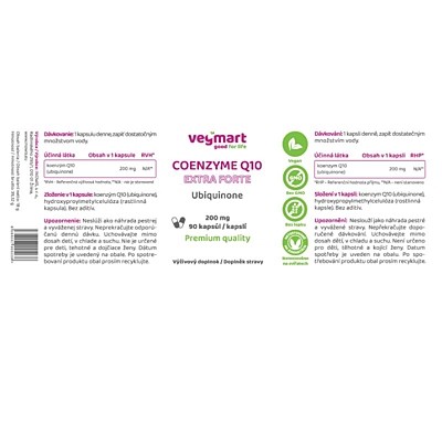 Vegmart Koenzym Q10 extra forte (ubiquinon) 200 mg, 90 kapslí 2