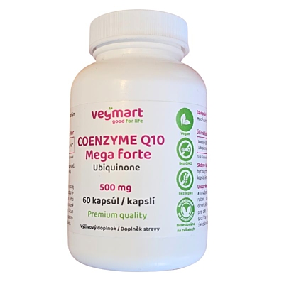 Vegmart Koenzym Q10 MEGA Forte (ubiquinon) 500 mg, 60 kapsúl