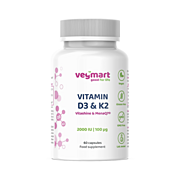 Vegmart Vitamín D3 2000 IU + K2 MK-7 100 μg, 60 kapslí